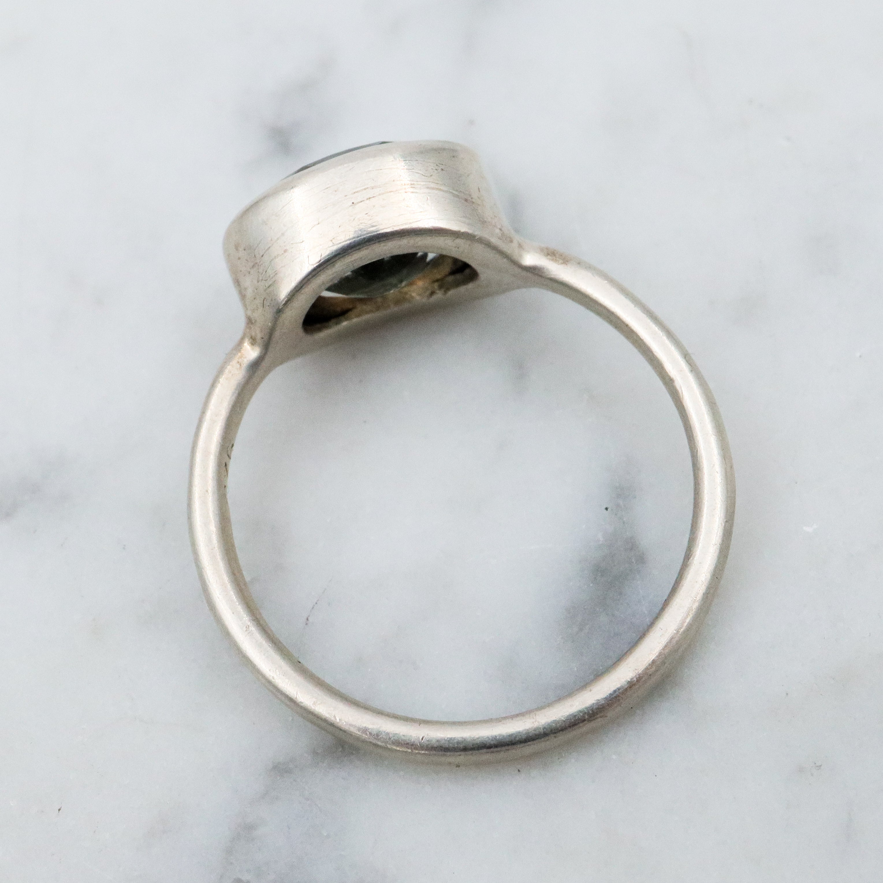 vintage Modern sterling faceted quartz solitaire ring size 7.5